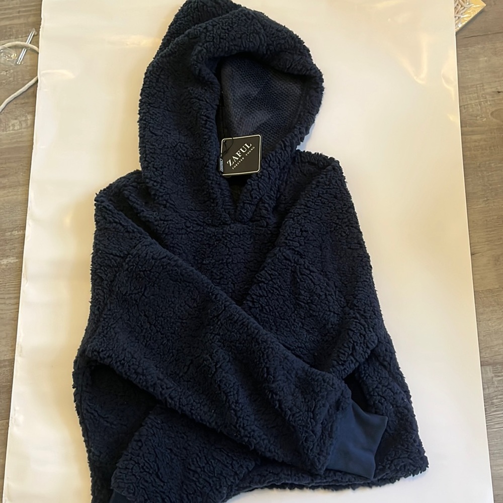 Zaful Faux Fleece Fuzzy Hoodie- Brand New w/ Tags